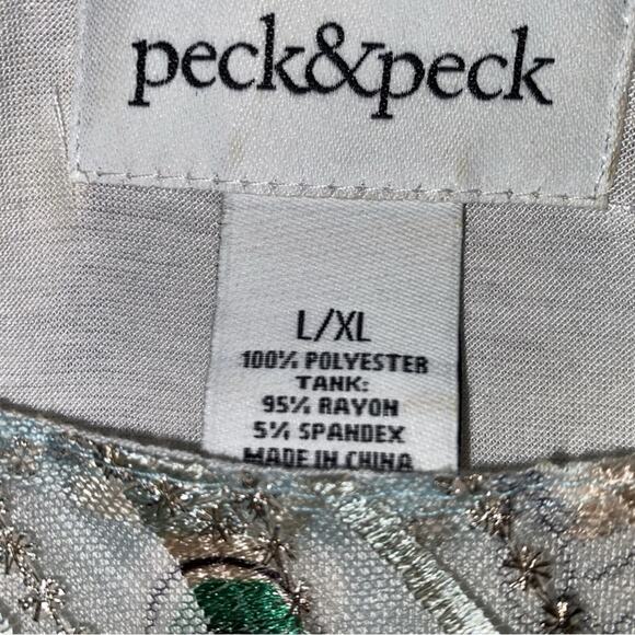 🎉 Peck & Peck Dressy Sheer Overlay Poncho 3D Unique Pattern Multi color Sz L/XL - Picture 4 of 5